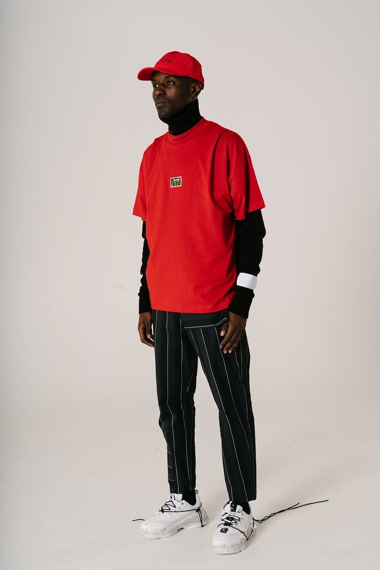 T shirt sales rouge oversize